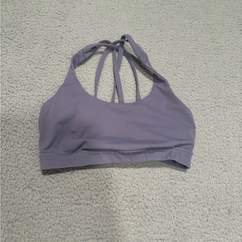 Lululemon Women Sports Bra 6 Purple Energy Lilac Smoke Medium Support Strappy